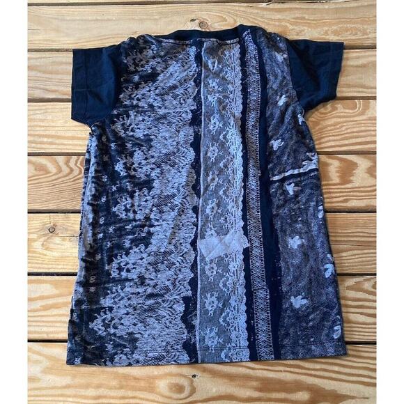 Diesel Printed Short Sleeve Top Size XS Women’s Black - Picture 2 of 9